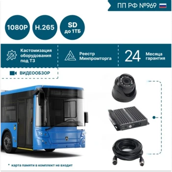 на 2 камеры для общественного транспорта NSCAR BUS201 FullHD_SD